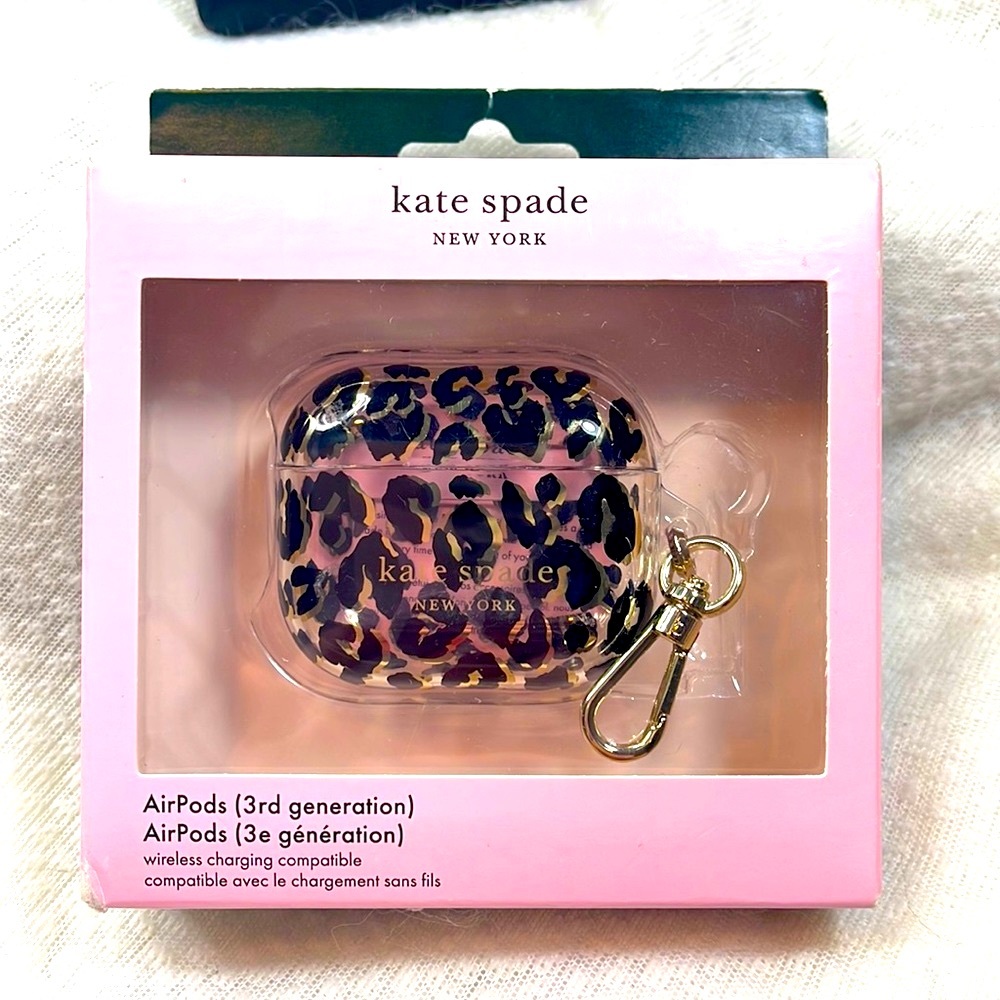 NIB Kate Spade AirPods 3rd generation Case leopard design